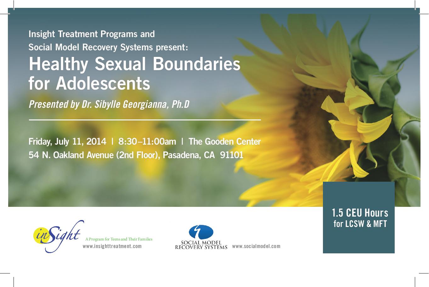 Healthy Sexual Boundaries for Adolescents