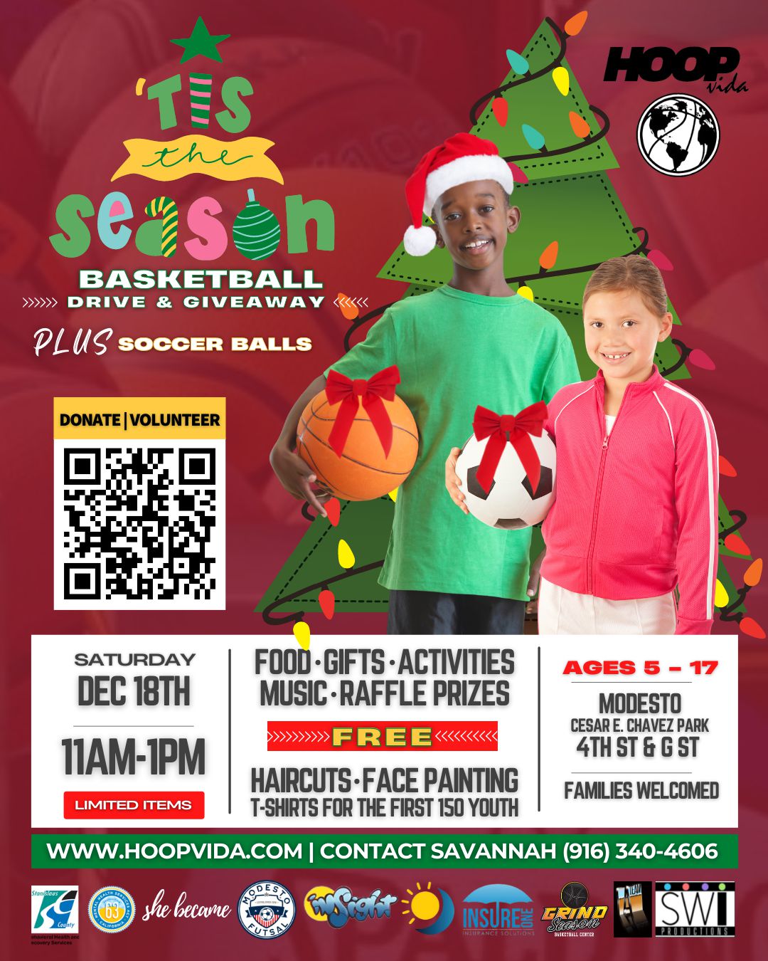 Christmas Basketball Drive & Giveaway Flyer