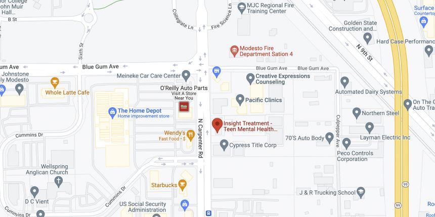 Insight Treatment Modesto Location Map